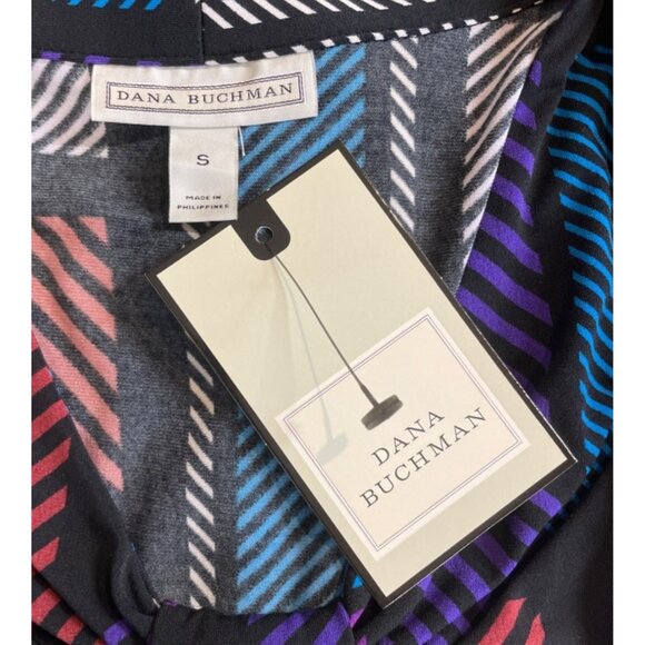 Dana Buchman Womens Size Small Multicolor Geometric Print Blouse Sleeveless - Picture 6 of 9